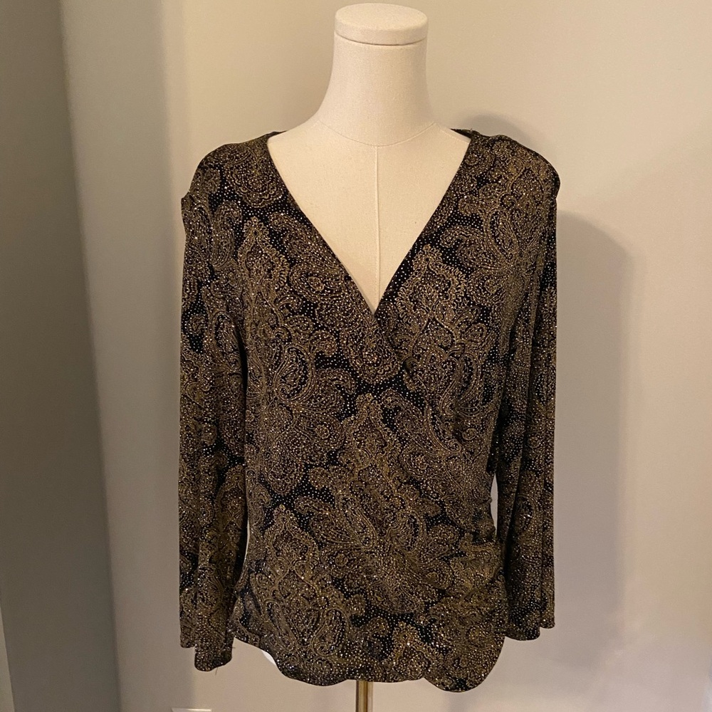 Black and gold glitter top